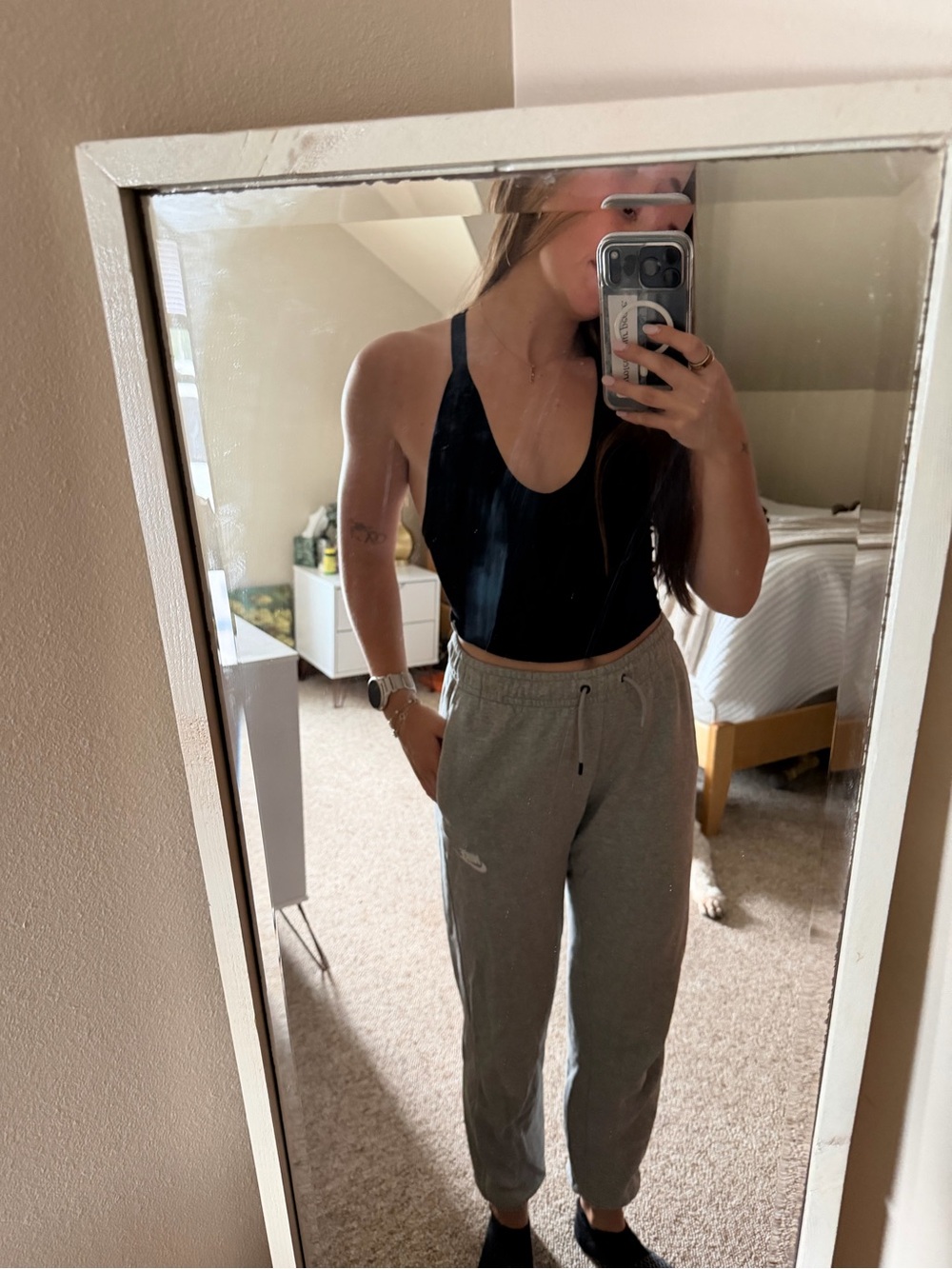 Grey Nike sweatpants